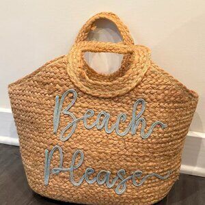 Shiraleah Chicago Beach Please Jute Tote Bag